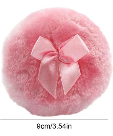 Toseky Furry Powder Puff Ultra Soft Round Makeup Powder Puff with Ribbon Bow Body Powder Applicator for Baby Kid Adult Makeup Tool for Home & Travel Pink - Buy Online on SooperMarket.com