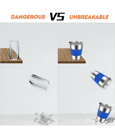 Vermida Kids 12oz Stainless Steel Cups with Straws and Lids - Spill Proof Tumbler for Toddlers - Metal Sippy Cups for School and Outdoor Activities - Green/Orange/Blue (Pack of 3) - Buy Online on SooperMarket.com