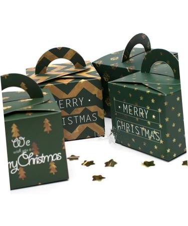 KOMBIUDA 12pcs Boxes Christmas Candy Gift Treat Bags Mini Christmas Paper Boxes Christmas Cookie Boxes Xmas Gift Boxes Christmas Boxes for Presents Christms Gift Boxes Biscuit Container 1 count (Pack of 1) Green - Buy Online on SooperMarket.com