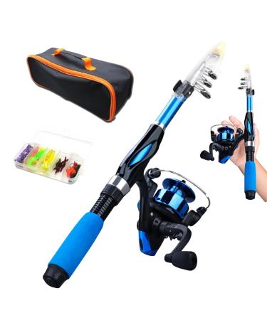 Spinning Combos Kids Angel Stange 4PCs Telescopic Mini Children Fishing Rods Starter Set Keramik Guide Ring Fiberglas Bait fishing rod for beginners