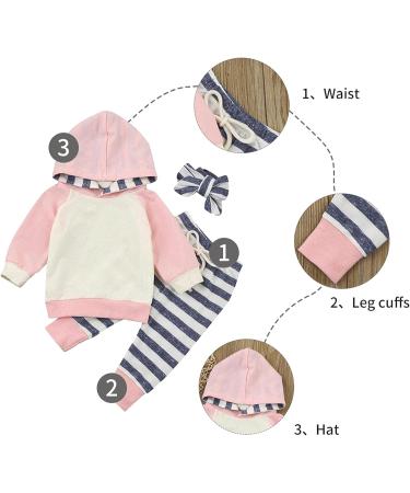 Toddler Hooded Sweatshirt & Pants Set - Pink Stripe | 3-6 Months - Buy Online on SooperMarket.com