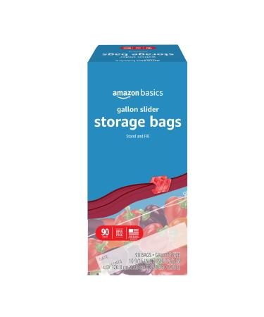Amazon Basics Slider Gallon Food Storage Bags, 90 Count (Previously Solimo)