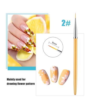 Sularpek 3PCS Nail Art Liner Brushes for UV Gel & Acrylic Painting - Short Strokes, Details & Blending - 7/9/11mm - Buy Online on SooperMarket.com