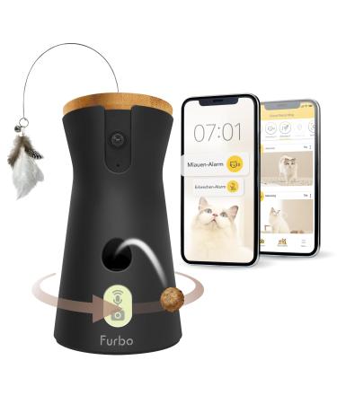 Furbo 360 cat kamera premium security package- subscription required Intelligent camera for cats for cats with a spring-cutting toy 360 view treat vomiting & meau detection home emergency cat kamera- subscription required