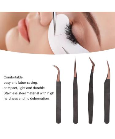 4Pcs Nail Art Tweezers - Stainless Steel Antistatic Tweezers for Eyelash Extensions & Beauty | International Shipping - Buy Online on SooperMarket.com
