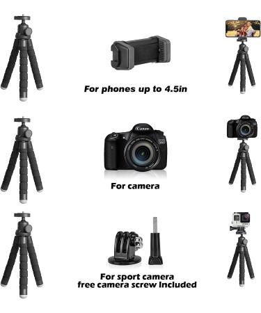 UBeesize Phone Tripod - Portable & Flexible Stand with Wireless Remote and Clip for Video Recording (Black) - Buy Online on SooperMarket.com