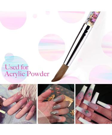 HEVAENS Professional Acrylic Nail Brush | Round Acrylic Nail Art Brush with Liquid Butterfly Glitter Handle | Size 10 Pink - Buy Online on SooperMarket.com