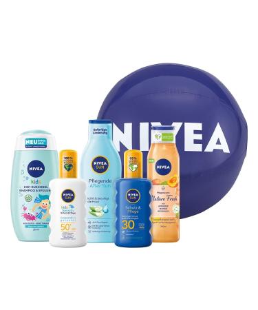 Nivea Family Fun Set - 5-Piece Sun Protection Gift Set with Sun Spray Care Shower & More for All Ages - International Shipping Available - Buy Online on SooperMarket.com