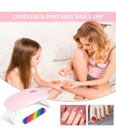 URAQT Mini Gel Nail Lamp - Portable 6W UV LED Gel Nail Dryer with USB, Professional Nail Art Tool for Gel Polish - Pink - Buy Online on SooperMarket.com