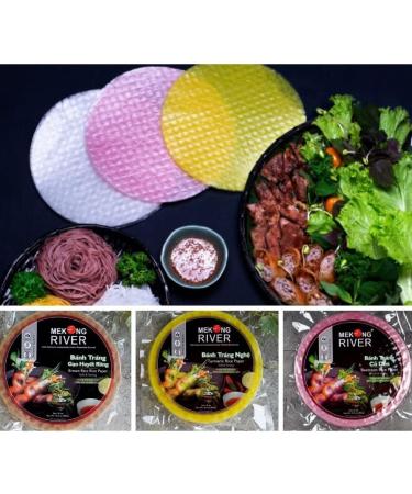 Lyan Mekong River Rice Paper Three Colours 16cm 300g - Buy Online on SooperMarket.com