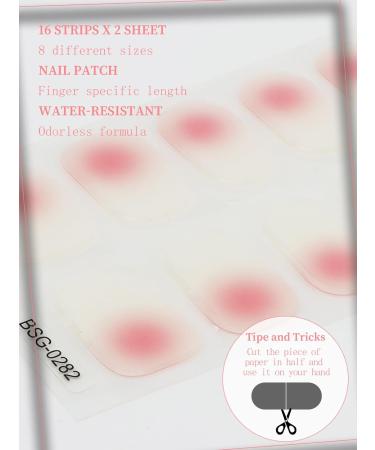 Kalolary 32PCS Cured Gel Nail Polish Strips Adhesive Full Wrap Gel Nail Art Sticker Waterproof Gel Nail Wrap Stickers with Nail File and Stick(UV/LED Lamp Required) (Pink Transparent) - Buy Online on SooperMarket.com