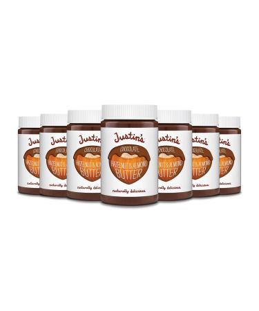 Justin's Chocolate Hazelnut and Almond Butter, Organic Cocoa, No Stir, Gluten-free, Responsibly Sourced, 16 Ounce Jar (6 Pack)