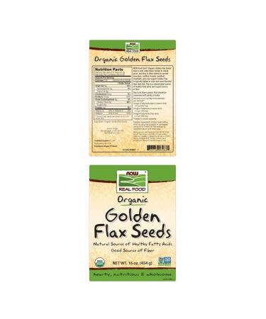 NOW Foods Organic Golden Flax Seeds 16oz (Pack of 2) - Certified Organic - Buy Online on SooperMarket.com