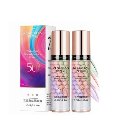 Pakivs 2Pcs Pore Primer Skin Tone Correcting Facial Serum One Step Face Makeup Primer Isolation Cream Invisible Pore Cover Acne Marks Oil Control Moisturizing Essence Concealer Foundation