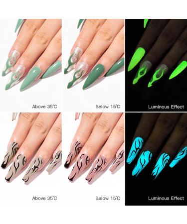 MSRUIOO Colour Changing Gel Nail Polish Set Glow in the Dark Gel Nail Polish Kit Temperature Mood Change Nail Gel Polish Soak Off LED Gel Nail Kit 6 Pieces 8 ml - Buy Online on SooperMarket.com