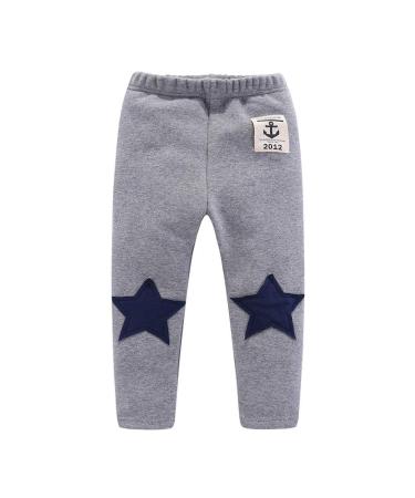 Mud Kingdom Little Boys Fleece Pants Tight Fit Warm Winter 18-24 Months Stars Gray