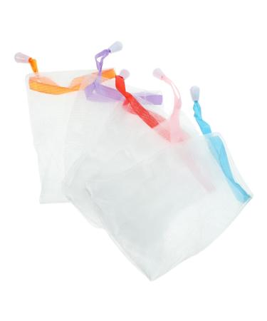 Baluue 10pcs Soap Foaming Net Exfoliating Mesh Soap Saver Mesh Net Foaming Soap White Pp