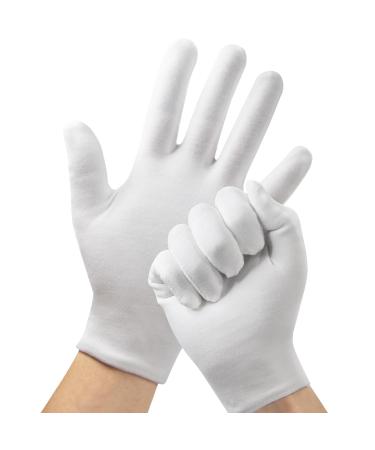 Cotton Gloves 7 Pairs Cotton Gloves for Dry Hands Sleeping White Gloves for Women & Men Eczema & SPA Moisturizing Gloves Overnight Stretchable Work Glove Liners for Serving Costume Inspection