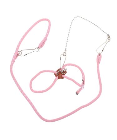 WOONEKY Pet Leash Outdoor Rabbit Leash Dwarf Hamster Harness Small Dog Harness Guinea Pig Leash Hamster Leash Harness Small Pet Harness Outdoor Vest Pink Round Rope Small Animals Dog Leash 60X6X2CM Pink