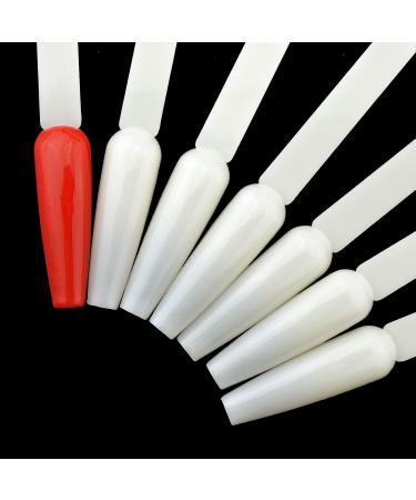 2 Sets of 100 Clear Coffin Ballerina Fan Shape Nail Art Tips Display with Metal Split Ring Holder NT080 - Buy Online on SooperMarket.com