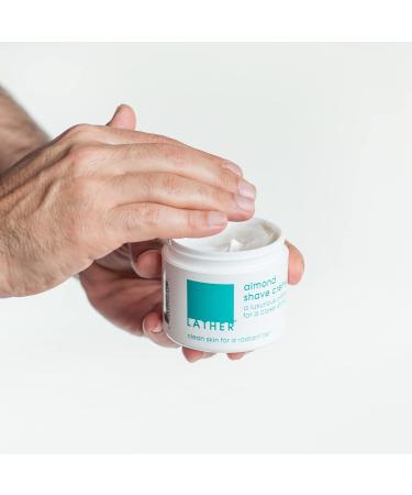 LATHER Almond Shaving Cream - Vegan Non-Foaming Shave Butter for Sensitive Skin | Gentle & Smooth Shaving Cream for Men & Women | 4 Oz - Buy Online on SooperMarket.com