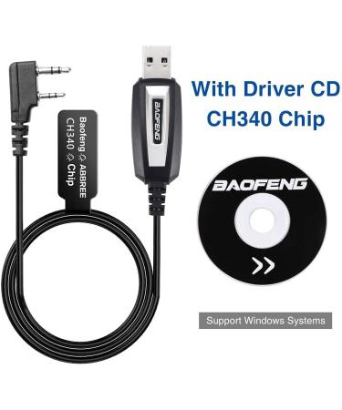 Baofeng USB Programming Cable CH340 Chip for GMRS Radio Two Way Radio - Black-CH340 - Buy Online on SooperMarket.com