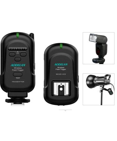 AODELAN Wireless Flash Trigger Transmitter and Receiver 2.4 GHz Frequency for Canon, Nikon, Olympus, Panasonic, Pentax, Fuji, Samsung,Sony(Except Sony Flashes) Wireless Flash Trigger Set