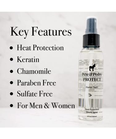 Pete & Pedro PROTECT - Heat Protection Hairstyling Shield Spray | Keratin Formula Against Heat Damage | As Seen on Shark Tank | 4 oz - Buy Online on SooperMarket.com