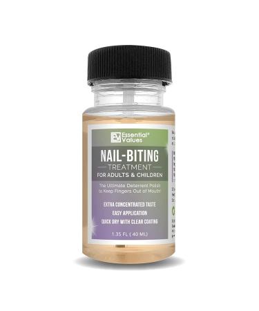 Nail-Biting Treatment for Kids & Adults (1.35 FL OZ) MADE IN USA * | Prevent Thumb Sucking and Stop Nail Biting Kick the Naughty Habit in 30 Days with Our Deterrent Polish by Essential Values