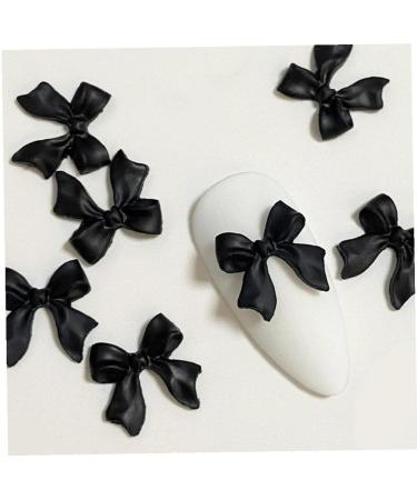 50pcs Bow Resin Nail Art Decorations | 3D Bowknot Nail Charms for Manicure | Black DIY Jewelry Accessories - Buy Online on SooperMarket.com