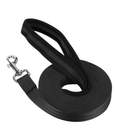Vivifying Long Line Dog Lead 10m/32ft Nylon Training Lead for Dogs Tracking Training Obedience Lead Leash (Black) 10m Black