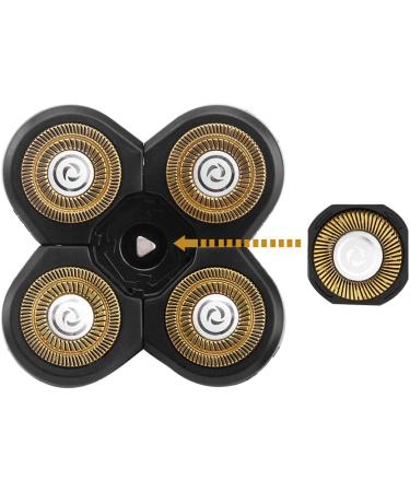 Replacement Shaver Blade Heads - 5 Heads Electric Razor for Beard & Face - Easy Install (Black+Gold) - Buy Online on SooperMarket.com