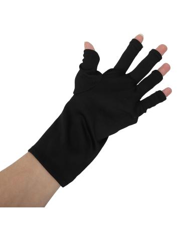 Fingerless UV Protection Manicure Gloves 2 Pairs UV Gloves Excellent Elasticity Art UV Blocking Gloves for Nail Gel Dryer Professional Fingerless Gloves for Protecting Hands from UV Nail Lamp Black - Buy Online on SooperMarket.com