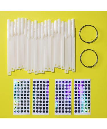 WOIRO 100 Pieces Nail Display with Ring & Number Stickers | Almond Exercise Tips for Nail Color & Art | Sample Tips for Showcasing Nail Designs (1 Pack) - Buy Online on SooperMarket.com