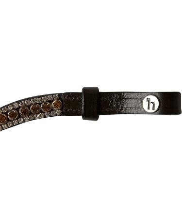 HORZE Columbia Browband Brown/Gold - Sparkling Crystal Horse Browband - Buy Online on SooperMarket.com