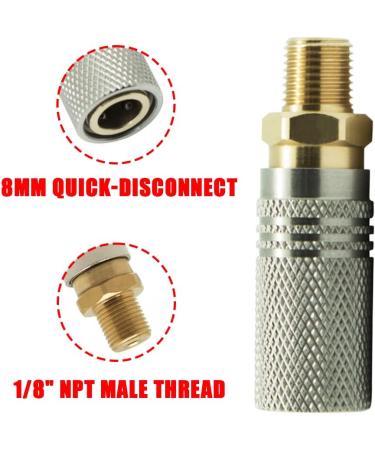 Paintball PCP 1/8 NPT Male Thread Coupler Quick Disconnect Adapter - Ideal for HPA CO2 Air Tank Refills - Buy Online on SooperMarket.com