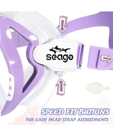 Seago Kids Swim Goggles with Nose Cover | Anti-Fog, Panoramic View, Purple | Ages 6-14 - Buy Online on SooperMarket.com