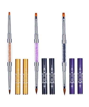 Kalolary 3PCs Acrylpinsel for nails nail brush nail art nailing gel Brush gel nail design for uv gel brush nail art nail accessories nail design