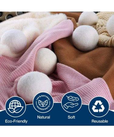 Buy Organic Wool Dryer Balls - 100% New Zealand Wool XL Size 6-Pack | Natural Fabric Softener & Shorten Drying Time - Buy Online on SooperMarket.com