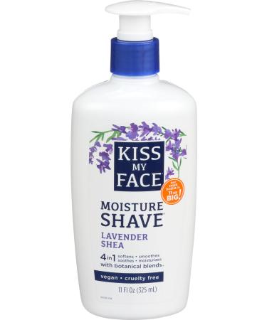 Kiss My Face Moisture Shave 11 Ounce Lavender & Shea Pump (325ml) (3 Pack)