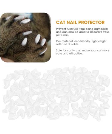 Tmishion Cat Nail Caps & Dog Paw Protectors - 100 Soft Anti-Scratch Claw Sleeves | Ice White - Buy Online on SooperMarket.com