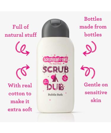 Scrubbington Scrub A Dub Cotton Soft Bubble Bath for Kids - Aloe Vera & Cotton Extract | 4 x 250ml - Perfect for Sensitive Skin | International Shipping - Buy Online on SooperMarket.com