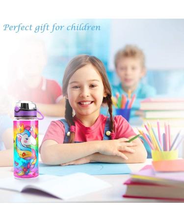 Cute Unicorn Water Bottle for School Kids Girls - BPA Free, Leak Proof, Easy to Clean - 23oz - Buy Online on SooperMarket.com