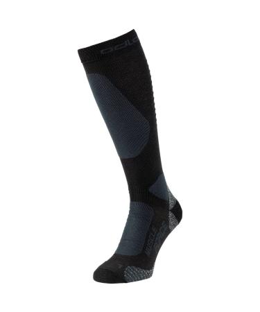 Odlo Unisex Socks Over Calf Primaloft Muscle Force Warm compression socks 36 black - odlo graphite grey