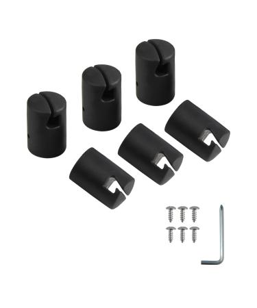 ZIZILAND Trampoline Enclosure Pole Cap for Flat Steel Sheet Top Ring System, 6 Pieces, Black