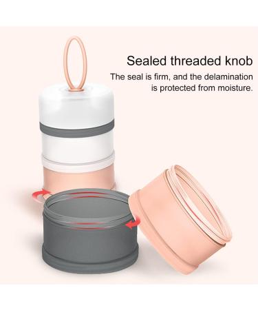 2pcs Liwein Milk Formula Dispenser - 4 Layers Portable Pot for Travel Outdoor Feeding - Blue+Pink - Buy Online on SooperMarket.com