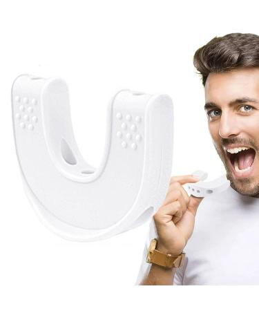 Jaw Exerciser for Men - U-Shaped Jawline Exerciser Jawline Trainer Jaw Strengthener Jaw Sculpting Tool with Storage Box for Adults White