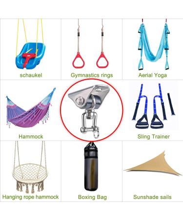 Super Silent  No Squeaking  Permanent Antirust 360 Swivel Swing Hanger  Heavy Duty Swing Hook with 4 Screws for Concrete Wooden Hanging Hardware for Porch Chair Hammock Gym SELEWARE silent swing swivel hook - Buy Online on SooperMarket.com