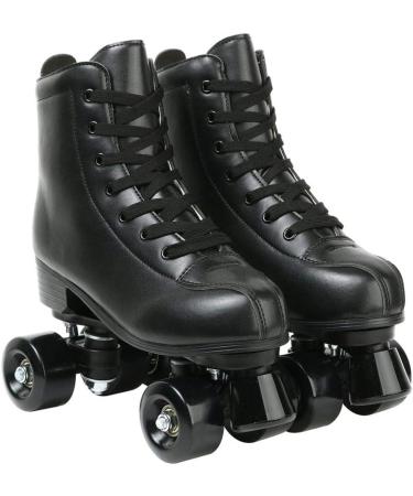 PU Leather High-top Roller Skates with Flash Wheels and Carry Bag - Size US 13 - Buy Online on SooperMarket.com