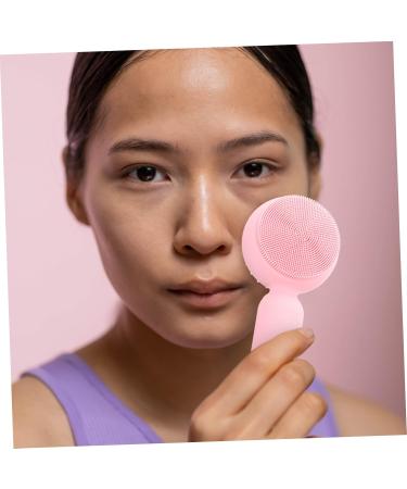 FOYTOKI Silicone Face Brush Silicone Facial Brush Face Scrubber Exfoliator Brush Exfoliate for Face Scrubber Facial Exfoliator Brush Face Silicone Scrubber Silicone Scrubber for Face 11x5cm Pink - Buy Online on SooperMarket.com